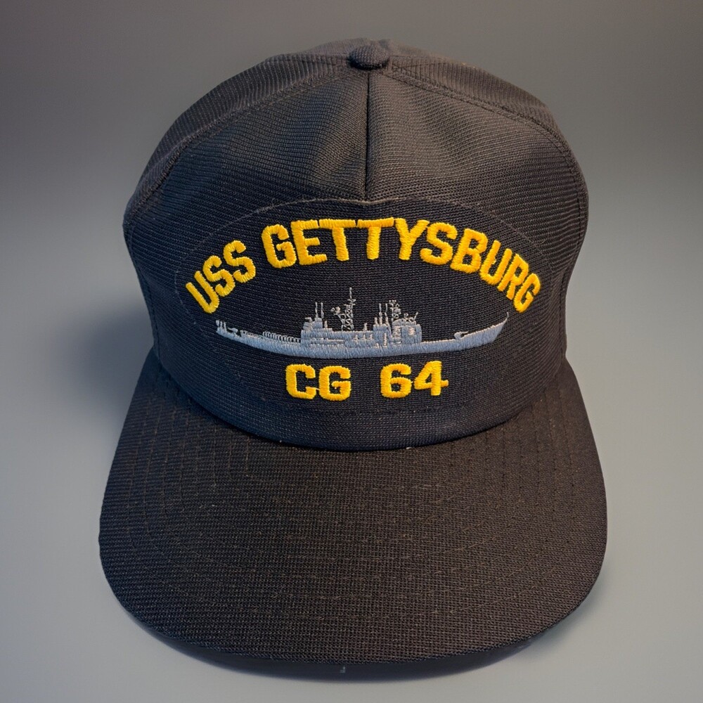 Vintage USS Gettysburg CG 64 US Navy Hat Cap Snapback Military New Era